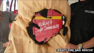 Burnt electric blanket (Photo: Jersey Fire and Rescue)