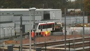 Tram at Gogar Pic: John Easton