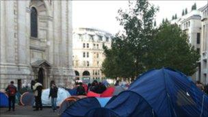 Protesters camping out. Photo: Amy Wright