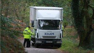 Police at Blackdown Woods
