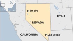 Map of Nevada showing Empire's location