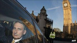 Philip Hammond leaving Parliament on 18 October 2011