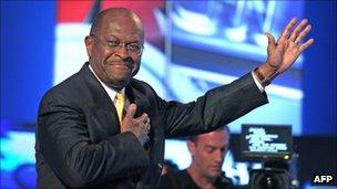 Herman Cain at the CNN Republican debate on 18 October 2011