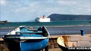 Ferry arriving at Fishguard