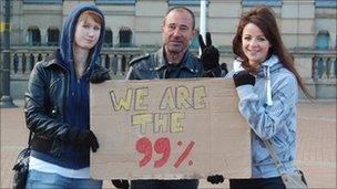 Protesters at Occupy Birmingham