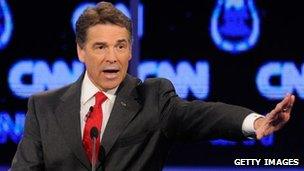 Rick Perry at a CNN debate, 18 October 2011