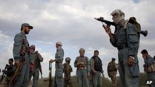 Afghan National Army troops near Kunduz - 19 Sept 2011