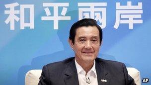 Taiwan's President Ma Ying-jeou attends a news conference in Taipei, 17 October 2011