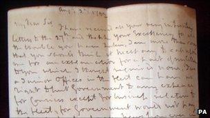 Admiral Lord Nelson's letter (Hansons Auctioneers/PA)