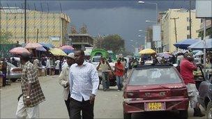 A street scene in Eastleigh, Nairobi