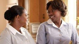 Viola Davis (right) with Octavia Spencer in The Help