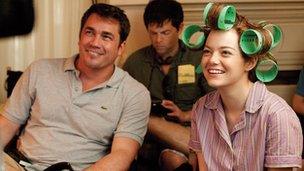 Emma Stone with director Tate Taylor