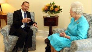 The Queen with Australian opposition leader Tony Abbott