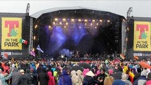 Fans watch Ke$ha at T in the Park