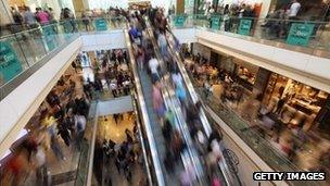 Shoppers at Westfield shopping centre