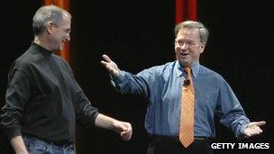 Steve Jobs and Eric Schmidt