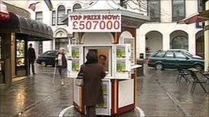 Channel Islands lottery ticket kiosk in Jersey