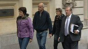 Vincent Tabak's family arriving at Bristol Crown Court