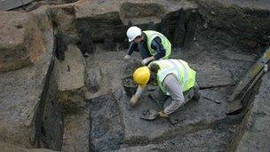 10th C cellar being excavated at Hungate, York. Picture: York Archaeological Trust