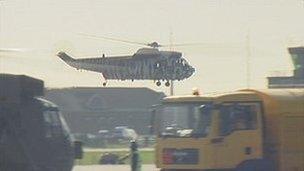 Sea King helicopter at Yeovilton base