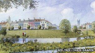 Artist's impression of Sherford 's Community Park