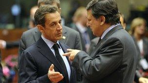 Nicolas Sarkozy and Jose Manuel Barroso