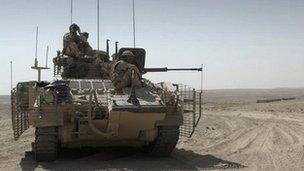 British army Warrior armoured vehicle in Afghanistan