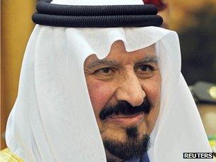 Saudi Arabia's Crown Prince Sultan Bin Abdulaziz Al-Saud in Riyadh in January 2008