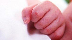 Newborn baby's hand