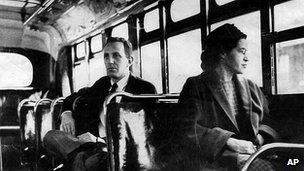 Rosa Parks on an Alabama bus