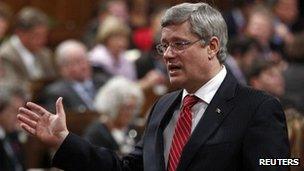 Steven Harper at the House of Commons, 20 October 2011