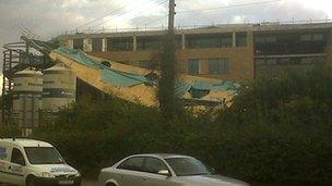 The collapsed canopy at Abraham Darby Academy