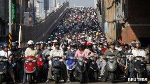 Rush hour in Taipei, Taiwan