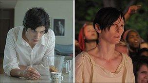 Ezra Miller, left, and Tilda Swinton in We Need To Talk About Kevin