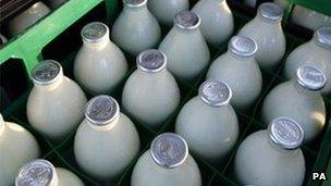 Milk bottles