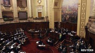 Uruguay's Chamber of Deputies during the debate on 27 October