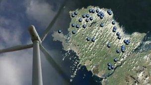 Anglesey Against Wind Turbines say their map shows where the developments will be