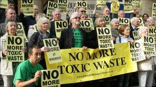 Campaigners outside Shire Hall, Gloucester