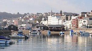 Careening Hard in St Peter Port Harbour at high tide