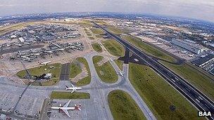 Aerial image of Heathrow Airport