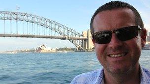 Paul Robinson, Sydney Harbour bridge in background