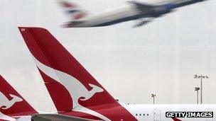 Grounded Qantas flights at Heathrow, 30 Oct