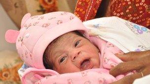 Baby Nargis, India's seven billionth baby. (Photo: Plan International)