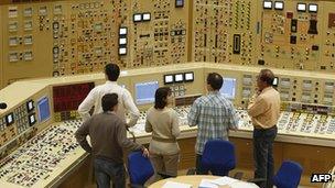 Control room at Tihange nuclear plant, Belgium