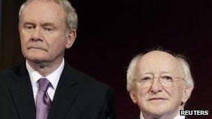 Martin McGuinness and Michael D Higgins