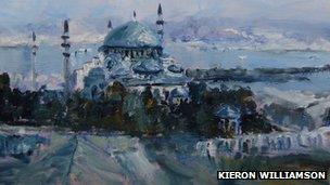 Suleymaniye Mosque at Istanbul, Turkey (detail) by Kieron Williamson