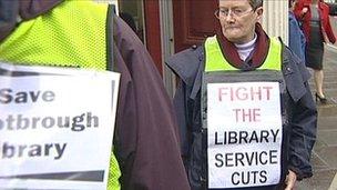 Protest about library service changes