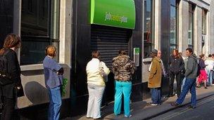 Queue outside a Jobcentre Plus