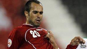 Mohammed Nosrati, of Persepolis, but playing here for Iran's national team on 11 January 2011