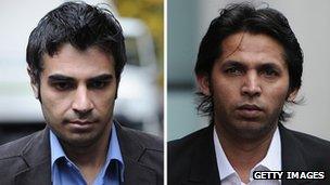 Salman Butt (left) and Mohammad Asif